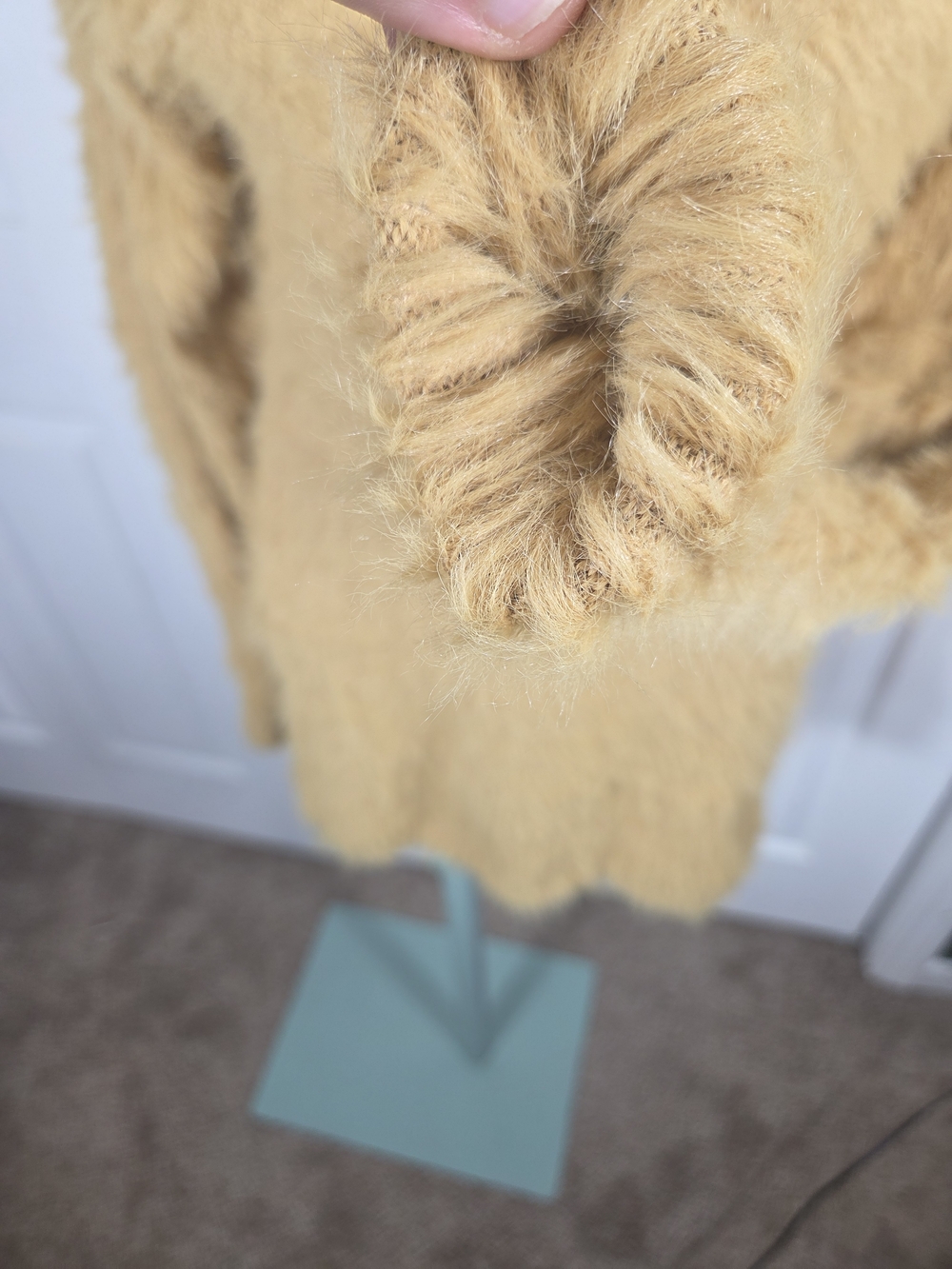 Free People Mustard Eyelash Knit Turtleneck Sweater Women’s Small Petite Cozy - Picture 7 of 9